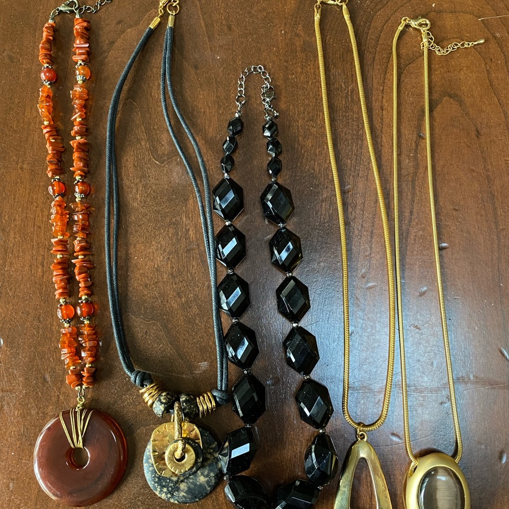 5 Vintage Costume Necklaces